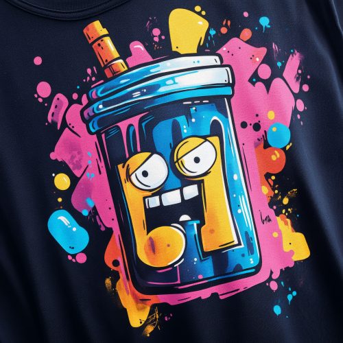 funny cartoon drink cup t shirt design